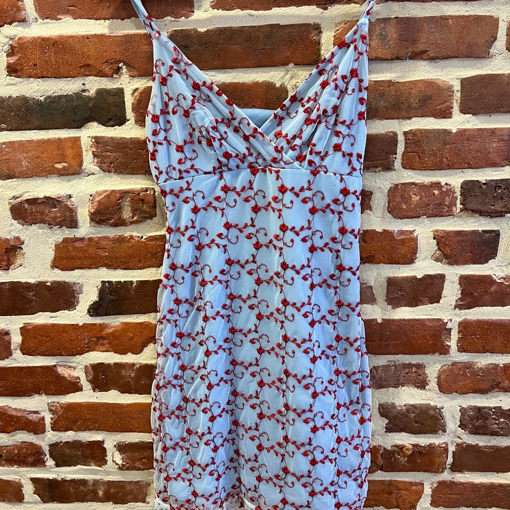 Hourglass Blue and Red Mini Dress